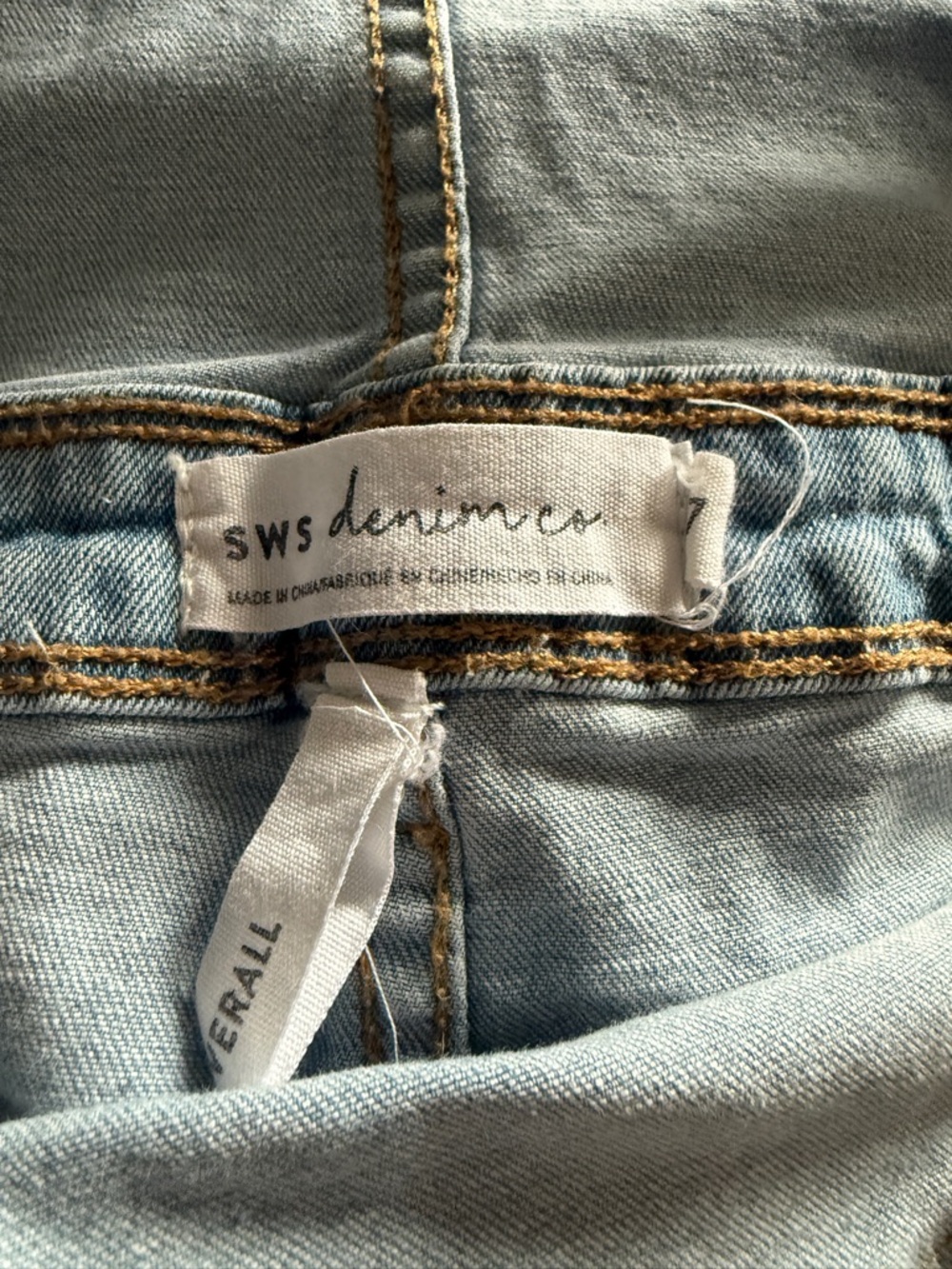 Light Blue Distressed Denim Overalls - Women Jeans - Picture 4 of 6